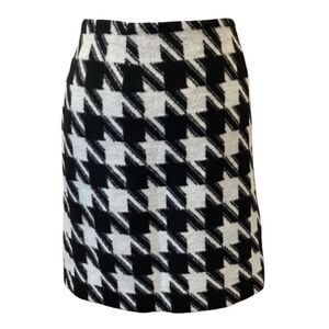Amanda + Chelsea Houndstooth wool blend straight skirt lined size 12